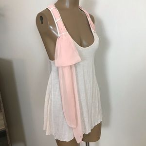 FREE PEOPLE Semi Shear PEACH Scarf Sash TANK TOP